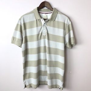 G.H. Bass Tan Striped Polo Casual/Golf Shirt